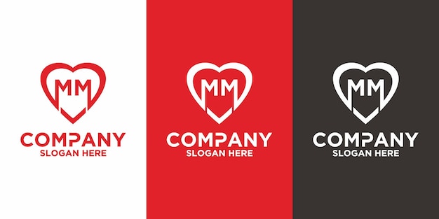 Premium Vector  Initial letter m m love logo vector design template