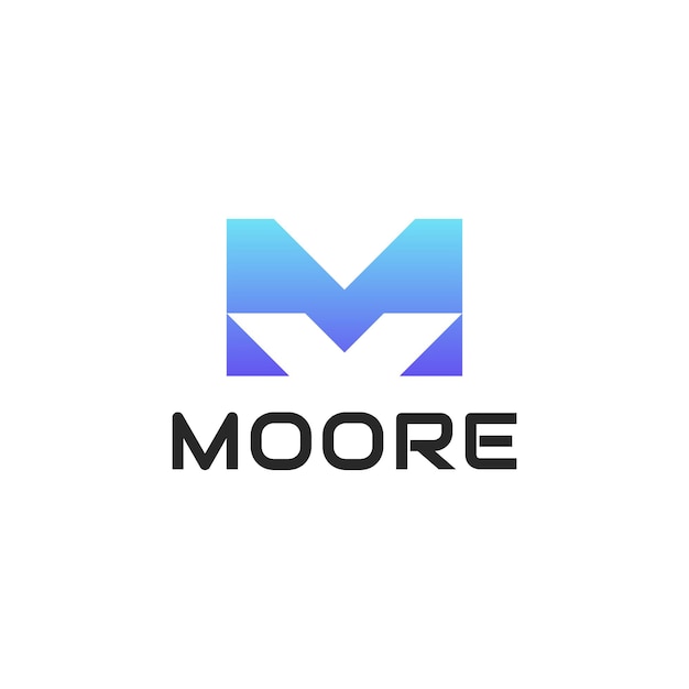 Первоначальная буква М монограмма градиент красочный логотип
