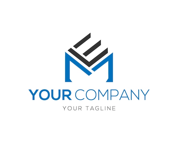 Initial letter ME or EM modern linked logo design vector template