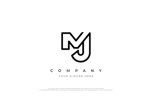 Vector initial letter mj logo design vector