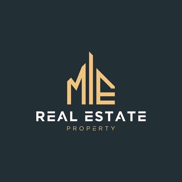 Initial letter ml real estate realtor property construction house home building or remodeling