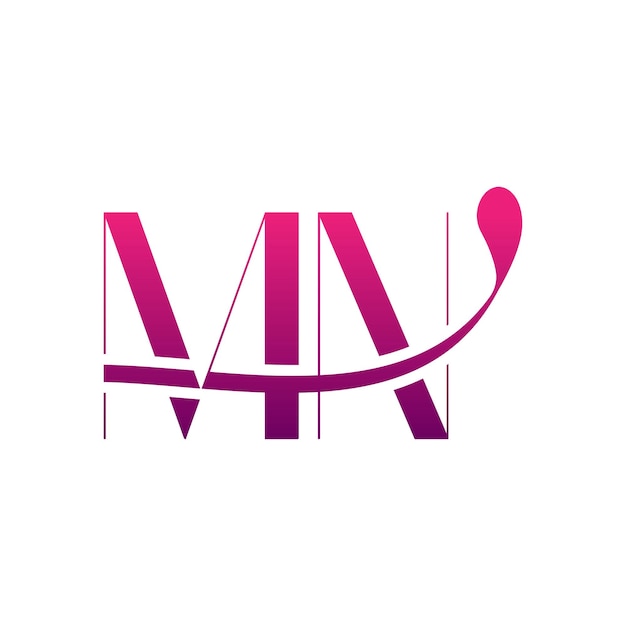 Initial Letter MN Logo MN Letter Design Vector Illustration