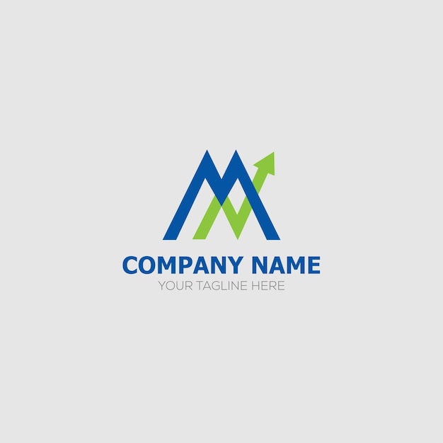 initial letter MN logo MN logo with arrow design vector