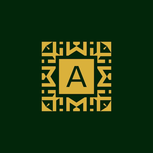 Initial letter A modern star tech pattern logo