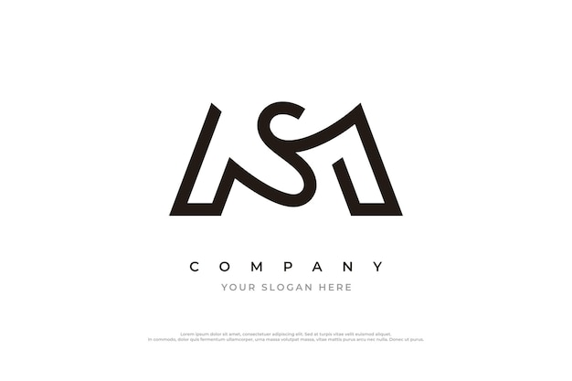 Lettera iniziale ms logo o sm logo design vector