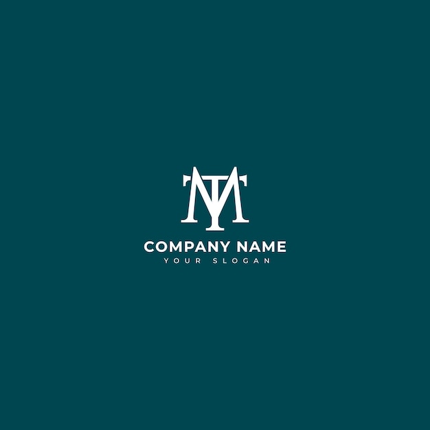 Initial letter MT logo vector design template