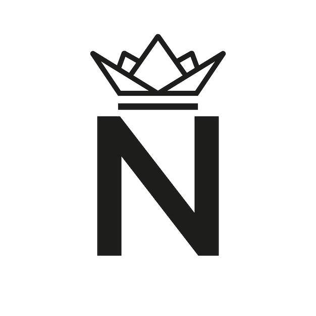 Vector initial letter n crown logo crown logo for beauty fashion star elegant luxury sign