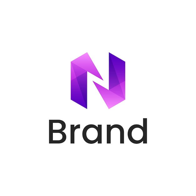 Initial Letter N gradient color Logo