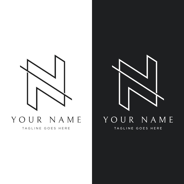 Initial letter N logo with unique and creative geometry Logo for business brand business card or identity