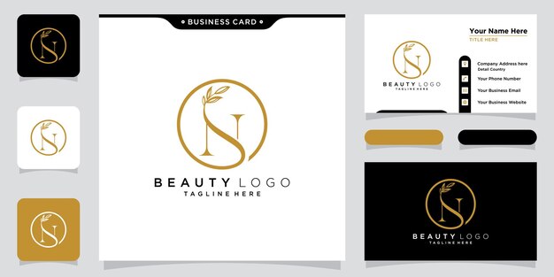 Initial letter N luxury Logo design Vector