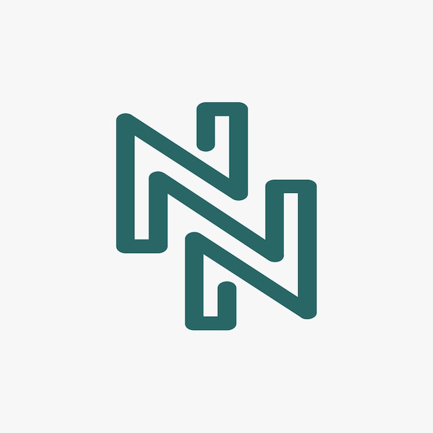 initial letter N minimalism modern concept logo design