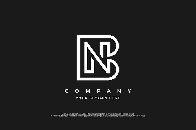 Initial Letter NB Logo or BN Monogram Logo Design Vector Template