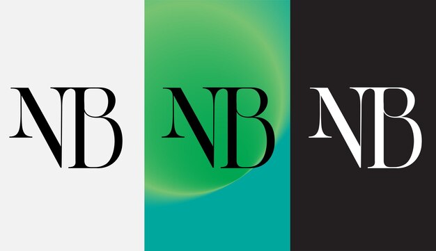 頭文字 NB ロゴ デザイン クリエイティブ モダン シンボル アイコン モノグラム