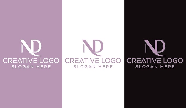 Вектор Первоначальная буква nd logo design monogram creative modern sign symbol icon