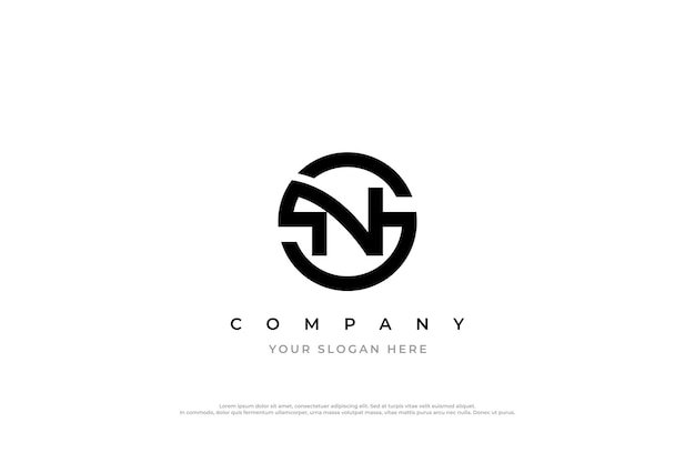 Vector initial letter ns or sn logo design