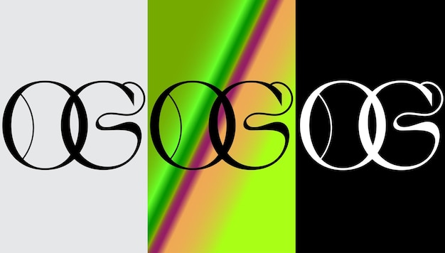 초기 문자 OG 로고 디자인 크리에이티브 모던 심볼 아이콘 모노그램