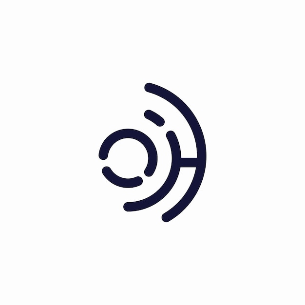 イニシャル文字OHのロゴデザインテンプレートのベクトルイラスト