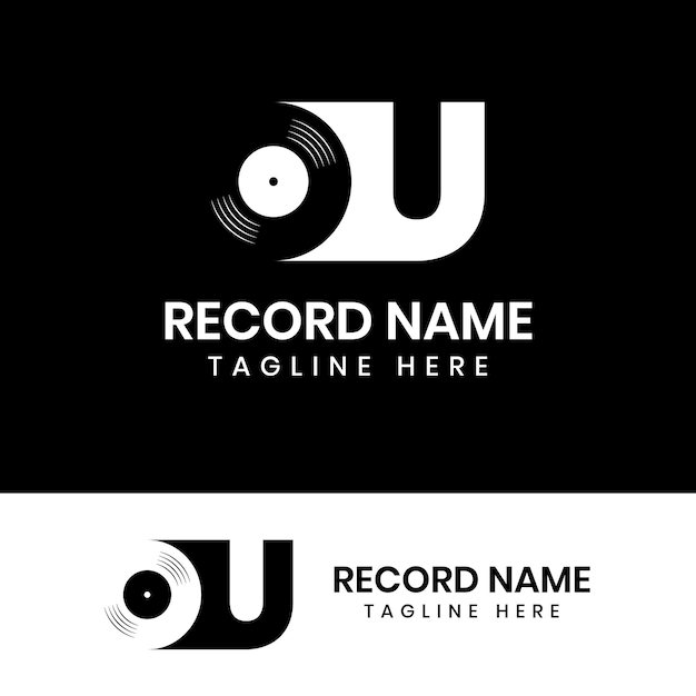 Initial letter ou vinyl logo