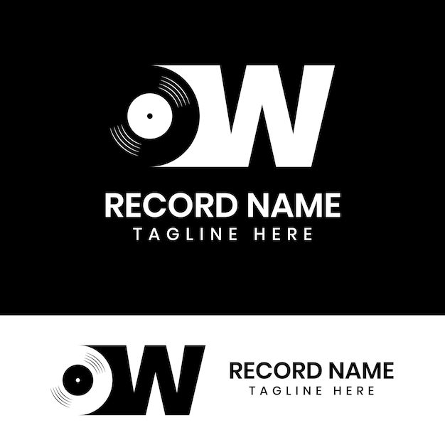 Initial letter ow vinyl logo