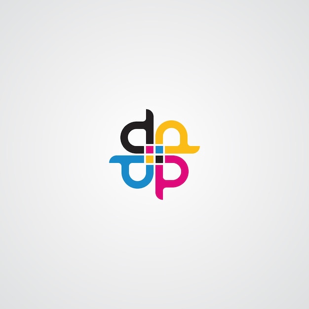 Initial letter p logo design. real estate print and printing logo vector template.