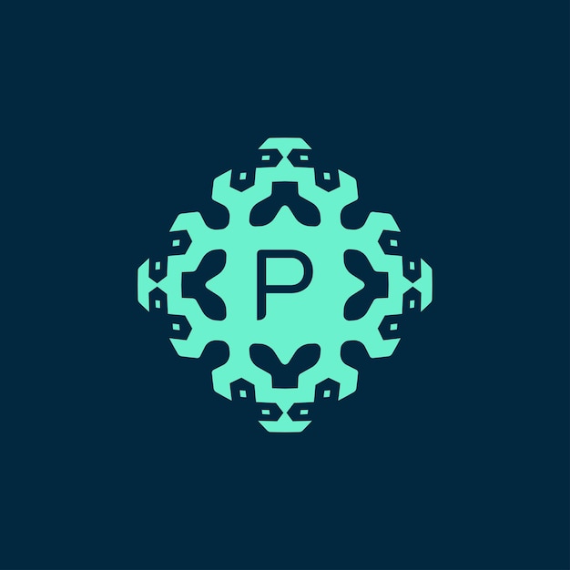 Initial letter P Logo A Dynamic Emblem of Science Health and Innovation