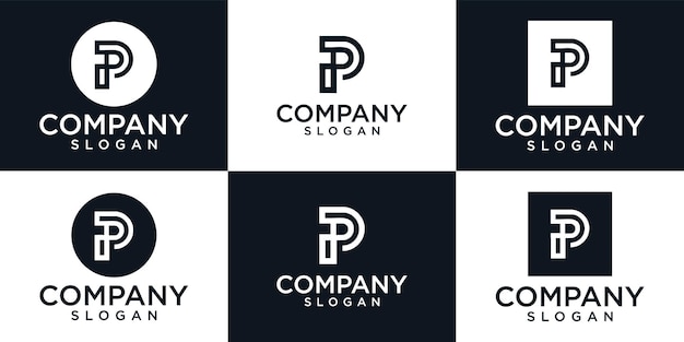 initial letter p logo template.