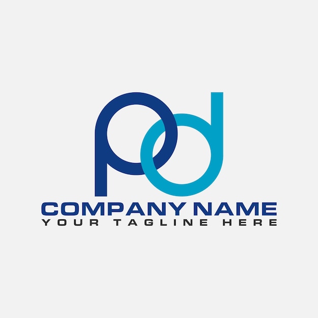 Initial Letter PD Monogram Logo Design Template