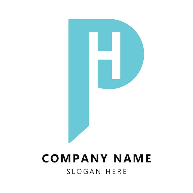 Initial letter ph logotype with swoosh design for company and business logo