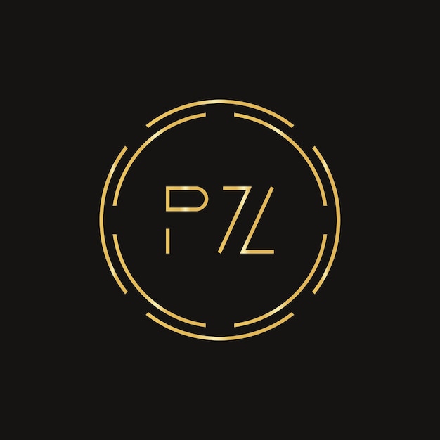 Lettera iniziale pz logo design modello vettoriale lettera pz logo design
