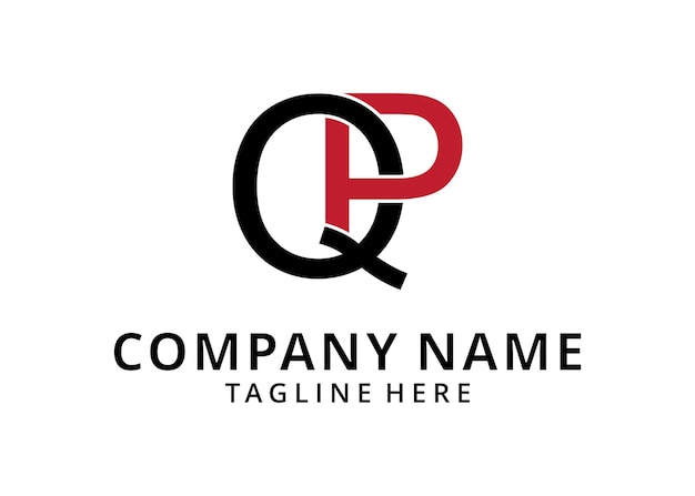 頭文字 QP または PQ ベクトルのロゴのデザイン テンプレート