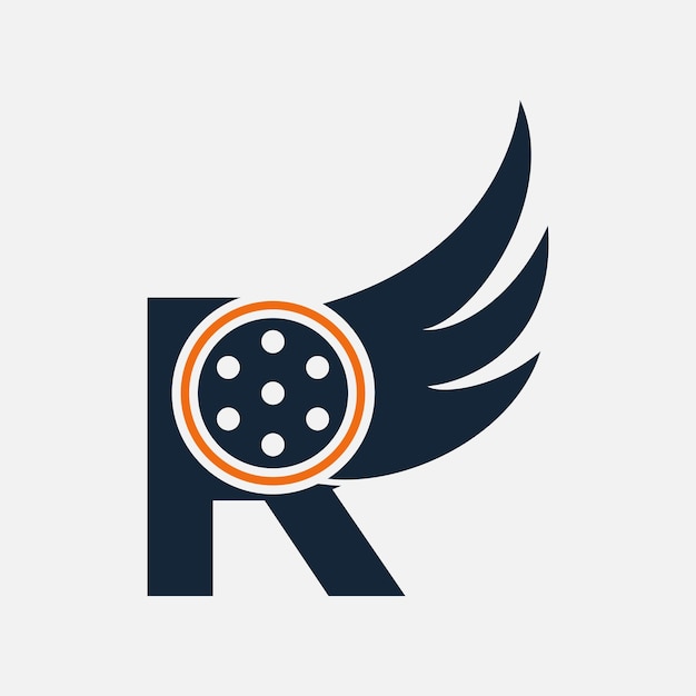 Initial Letter R Film Logo. Film logo, Movie, Feather, Wing, Reel logo design template Template