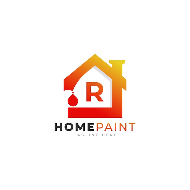 Первоначальная буква R Home Paint Real Estate Дизайн логотипа Вдохновение