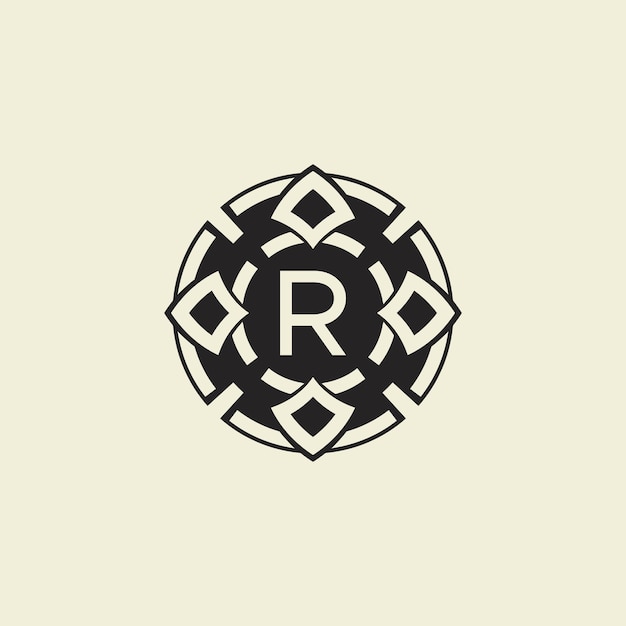 Initial letter R ornamental circle Uniting Artistic Flair with Modern Simplicity