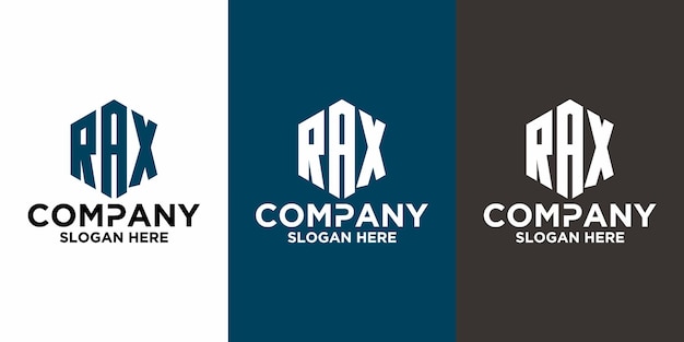 Шаблон векторного дизайна логотипа RAX с начальной буквой