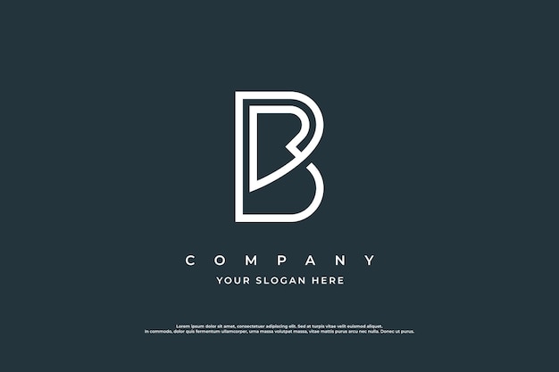 Initial Letter RB Logo or BR Logo Design Vector Template