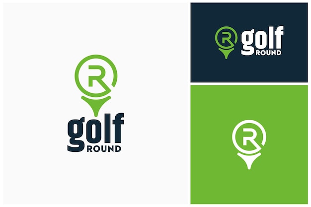 Initial Letter RG GR with Tee Ball for Golf Tournament Sport logo design