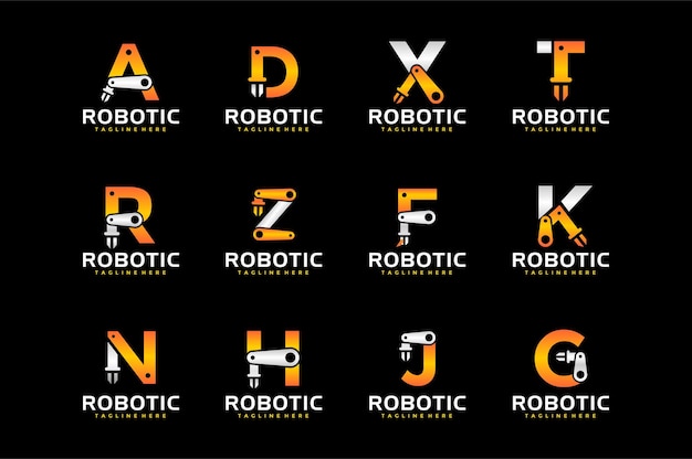 Буквица робот связка логотип