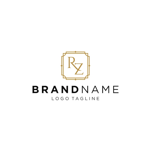 Initial letter RZ ZR luxury logo design vector