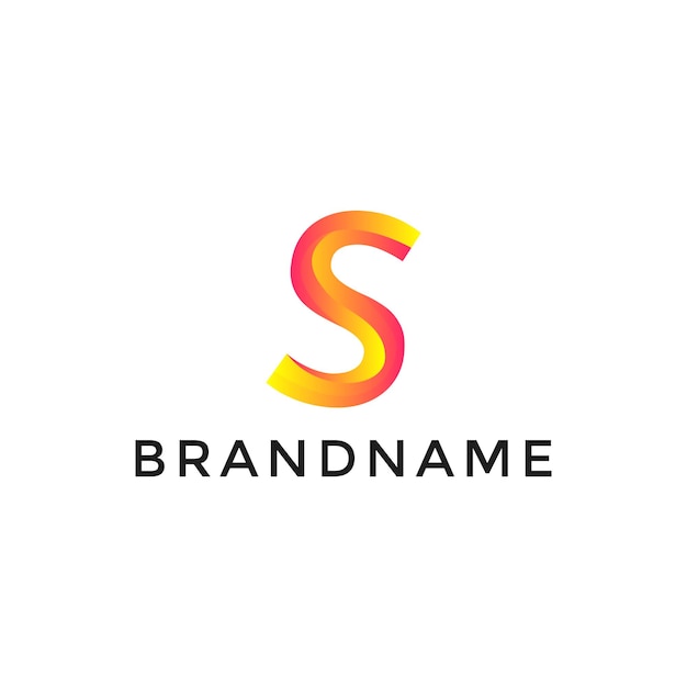 Initial Letter S 3D gradient colorful Logo