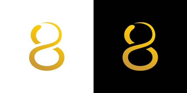 Initial letter s 8 outline minimalist art logo