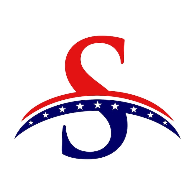 ビジネス企業および会社の頭文字 S アメリカのロゴ サイン アメリカ アメリカのロゴのテンプレート