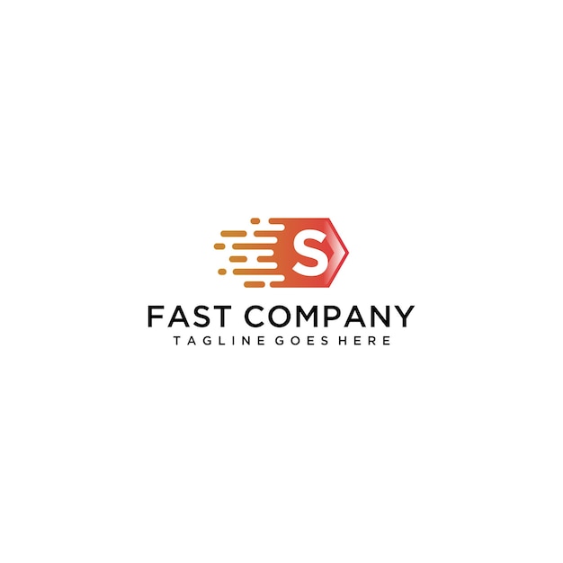 Vector initial letter s fast speed logo design template with a polygon shape