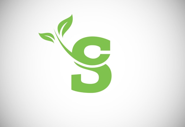 Initial letter S and leaf logo Ecofriendly logo concept Modern vector logo for ecological business and company identity