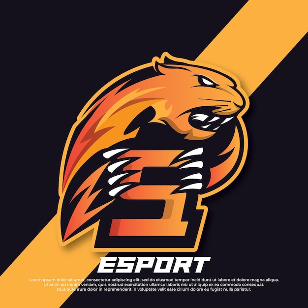 Первоначальная буква S логотип киберспорт дизайн логотипа Panther esport дизайн логотипа талисмана тигра