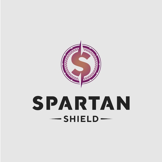 Initial letter S logo with circle shield design vector template