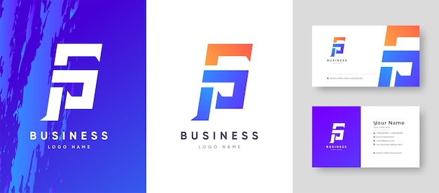 Initial Letter S and P or P amp S combination Company business Logo with Business Card Design