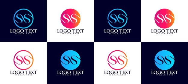 Initial letter s s monogram logo template