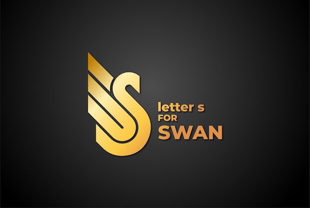 Initial Letter S Swan Monogram Logo Design Vector