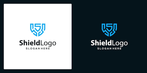 Initial Letter S with Shield logo vector icon design illustration
