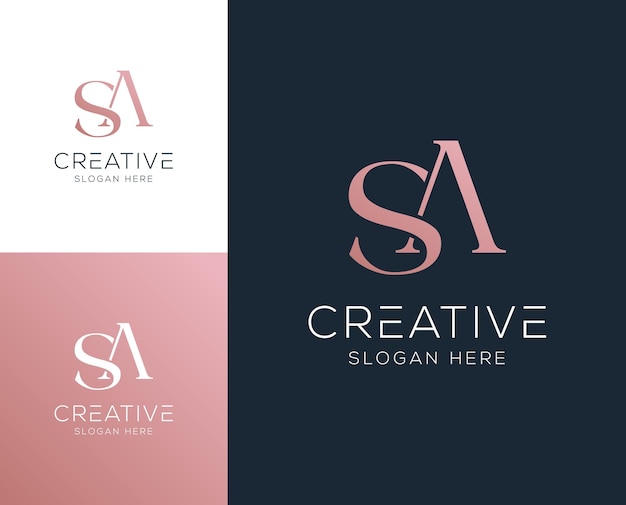 Initial letter SA AS logo design vector illustration